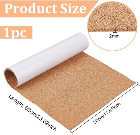 BENECREAT 6 Pack 12x12" Back-Adhesive Cork Sheets 3mm Thick Rectangle Insulation Cork Backing Sheets for Coaster, Wall Decoration, Wedding Party, Festival DIY Crafts Supplies in Saudi Arabia