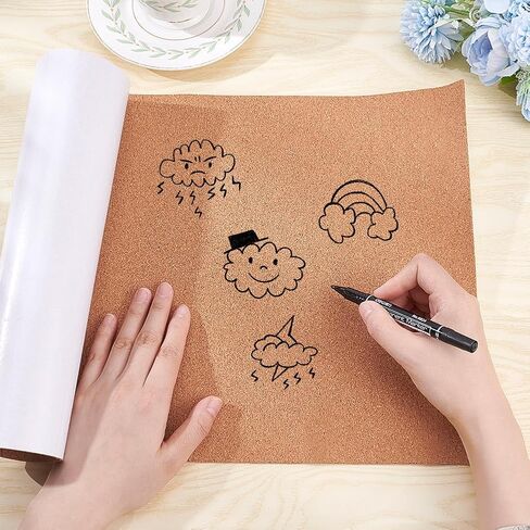 BENECREAT 6 Pack 12x12" Back-Adhesive Cork Sheets 3mm Thick Rectangle Insulation Cork Backing Sheets for Coaster, Wall Decoration, Wedding Party, Festival DIY Crafts Supplies in Saudi Arabia