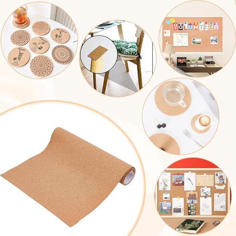 BENECREAT 6 Pack 12x12" Back-Adhesive Cork Sheets 3mm Thick Rectangle Insulation Cork Backing Sheets for Coaster, Wall Decoration, Wedding Party, Festival DIY Crafts Supplies in Saudi Arabia