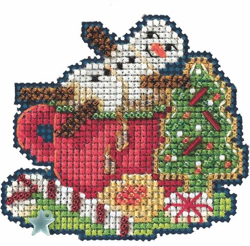 Mill Hill Marshmallow Snowman Beaded Counted Cross Stitch Ornament Kit 2022 Winter Holiday MH182231 in Saudi Arabia