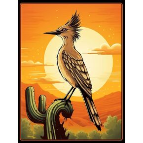 Rovepic 5D Diamond Painting Kits Bird Round Full Drill, DIY Paint with Diamonds Art Birds of The Desert Crystal Rhinestone Cross Stitch for Home Office Wall Crafts Decorations 12×16 Inch in Kuwait