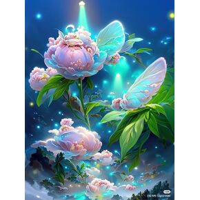 Flower Diamond Painting Kits for Adults,Full Drill DIY Round Diamond Art Kits for Gifts Home Wall Decor（30 X 40 cm） in Kuwait