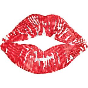 Riverbyland Valentine's Day Sequin Iron On Patches Bling Sexy Lip Pack of 2 in Kuwait