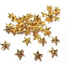 50 Pcs Star Studs Metal Claw Beads Nailhead Punk Rivets with Spikes (Gun Metal/Black, 15 Mm)