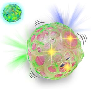 Haktoys Light Up Bouncing Ball (2-Pack), 4" Vibrating Crazy Fun Toy with Flashing Bright Lights, Music and Sound (Batteries Not Included)
