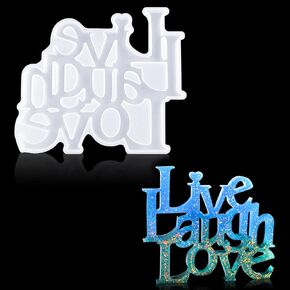 Voyyphixa Laugh/Live/Love Resin Mold, Letter Silicone Molds for Epoxy Resin Word Epoxy Resin Casting Molds for DIY Art Craft, Display Wedding Party Valentine's Day Home Christmas Decoration