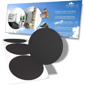 Window Anti-Collision Stickers to Protect Persons or Birds - Avoid Strikes and Shock on Glass - Set of 21 Rounds - Diameter: 3 in - Translucent Frosted/Dusted - Window Decals
