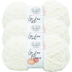 Lion Brand Yarn Go for Fleece Sherpa Jumbo Yarn for Knitting, Crocheting, and Crafting, 3 Pack, Cream in Saudi Arabia