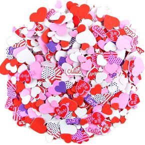 600 Pieces Foam Heart Stickers Valentine's Day Wedding Foam Craft Hearts Colorful Foam Stickers Scrapbook Decorations Self-Adhesive Foam Stickers in Saudi Arabia