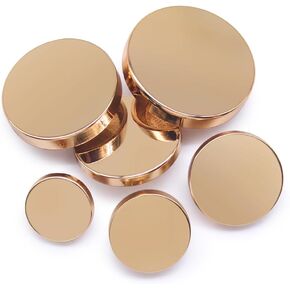 SEMINI 36 Pieces Mixed 6 Sizes Metal Button Alloy Shank Button Round Shaped Sewing Button for Women Men Suit Woolen Coat Shirt Trousers Sewing Crafts (Style169 Gold Black)
