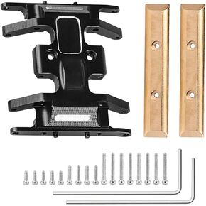 RC Crawler Skid Plate and Chassis Weight Bar Upgrade for 1/24 Axial SCX24 Gladiator Bronco Deadbolt C10 Wrangler B-17 (Black w/Gold)