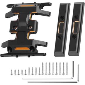 RC Crawler Skid Plate and Chassis Weight Bar Upgrade for 1/24 Axial SCX24 Gladiator Bronco Deadbolt C10 Wrangler B-17 (Black w/Gold)