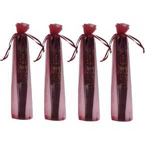 Ankirol 100pcs Sheer Organza Fan Bags 2.4X10.6 INCH Folding Fan Organza Gift Bag Gift Pouch with Drawstring Silk Pouches for Hand Fans (Mix) in Kuwait