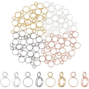 UNICRAFTALE About 80pcs 4 Colors Stainless Steel Ring Bail Beads Charm 4mm Inner Hanger Links Connectors with Loop Charms European Spacer Beads Pendant for Jewelry Making 1.8mm Hole in Saudi Arabia