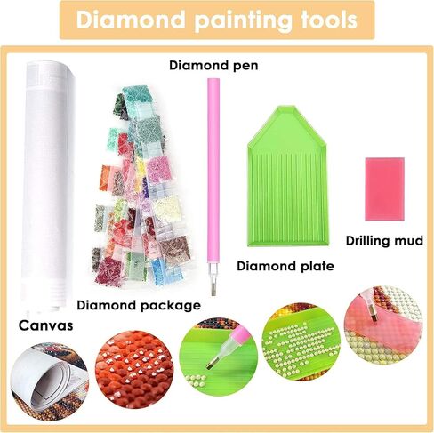 Rovepic 5D Diamond Painting Kits Bird Round Full Drill, DIY Paint with Diamonds Art Birds of The Desert Crystal Rhinestone Cross Stitch for Home Office Wall Crafts Decorations 12×16 Inch in Kuwait