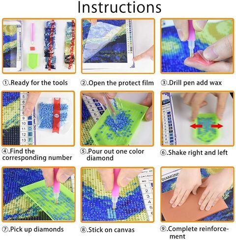 DIY 5D Diamond Painting Kits for Christmas 16"X 20" Round Full Drill Crystal Rhinestone Embroidery Dimond Arts Craft for Home Wall Decoration in Kuwait