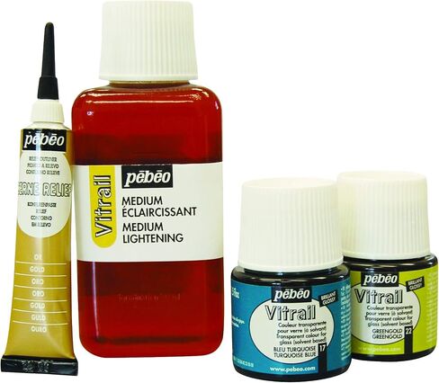 Pebeo Vitrail Glass Paint 774100 Konturenpaste 20 ml Tube in Blister Pack Silver in Saudi Arabia