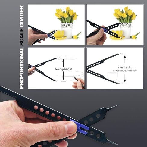 Proportional Divider Artist Drawing Tool for Artists by Pixiss Professional Compass Caliper Scale Divider Drawing Supplies, Drafting Tools, Projector or Camera Lucida Alternative in Kuwait