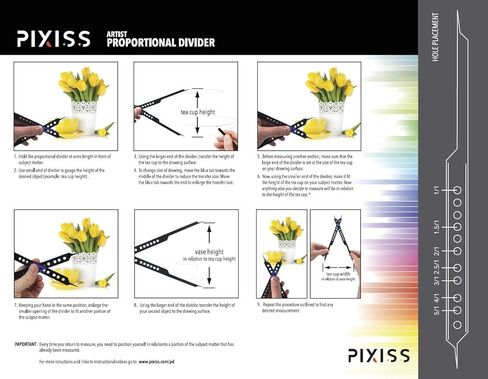Proportional Divider Artist Drawing Tool for Artists by Pixiss Professional Compass Caliper Scale Divider Drawing Supplies, Drafting Tools, Projector or Camera Lucida Alternative in Kuwait