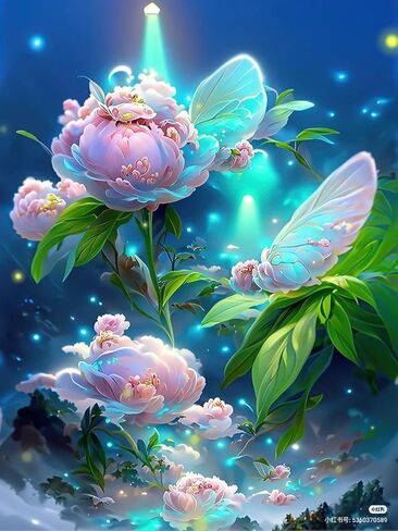 Flower Diamond Painting Kits for Adults,Full Drill DIY Round Diamond Art Kits for Gifts Home Wall Decor（30 X 40 cm） in Kuwait