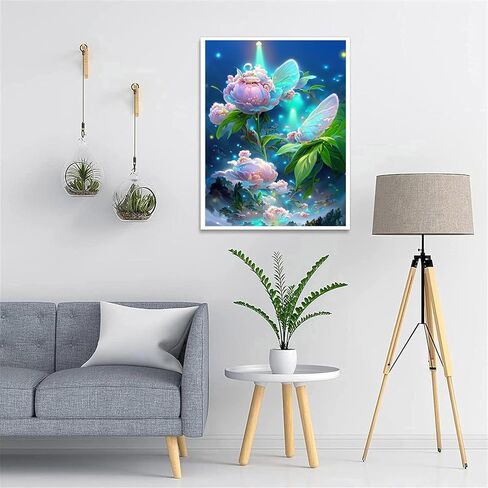 Flower Diamond Painting Kits for Adults,Full Drill DIY Round Diamond Art Kits for Gifts Home Wall Decor（30 X 40 cm） in Kuwait