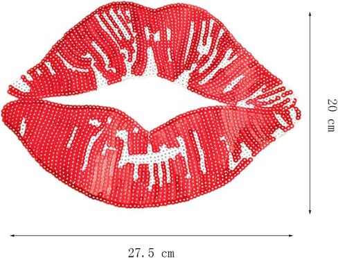 Riverbyland Valentine's Day Sequin Iron On Patches Bling Sexy Lip Pack of 2 in Kuwait