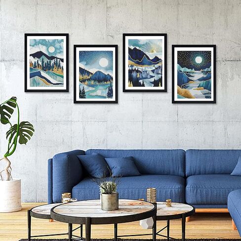 زينيري مجموعة رسم ماسية خماسية الابعاد للبالغين من 8 قطع، مجموعات رسم ماسية خماسية الابعاد للاطفال والمبتدئين، لوحات حفر كاملة مع ادوات لتزيين جدران المنزل (12×16 انش) in Kuwait