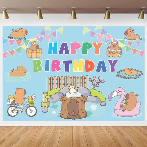 كابيبارا خلفية الطرف عيد ميلاد سعيد خلفية الكرتون كابيبارا لوازم حفلة عيد ميلاد، الفينيل خلفية كابيبارا لزينة عيد ميلاد كابيبارا لطيف كابيبارا خلفية الصورة in Kuwait