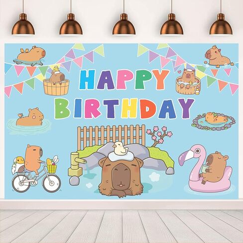 كابيبارا خلفية الطرف عيد ميلاد سعيد خلفية الكرتون كابيبارا لوازم حفلة عيد ميلاد، الفينيل خلفية كابيبارا لزينة عيد ميلاد كابيبارا لطيف كابيبارا خلفية الصورة in Kuwait