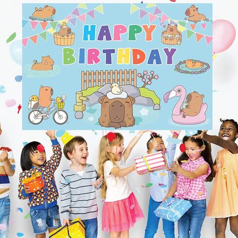 كابيبارا خلفية الطرف عيد ميلاد سعيد خلفية الكرتون كابيبارا لوازم حفلة عيد ميلاد، الفينيل خلفية كابيبارا لزينة عيد ميلاد كابيبارا لطيف كابيبارا خلفية الصورة in Kuwait