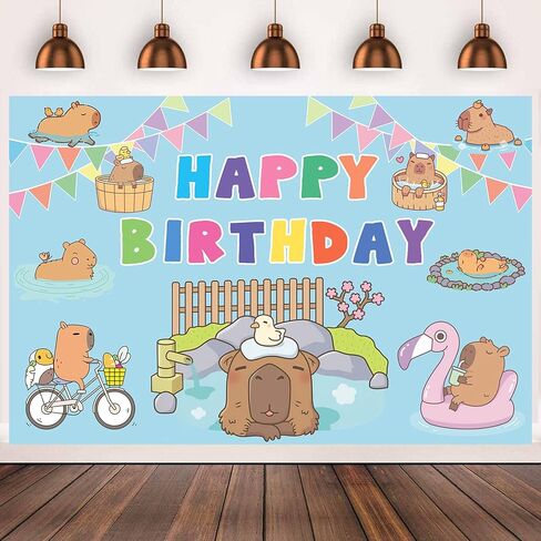 كابيبارا خلفية الطرف عيد ميلاد سعيد خلفية الكرتون كابيبارا لوازم حفلة عيد ميلاد، الفينيل خلفية كابيبارا لزينة عيد ميلاد كابيبارا لطيف كابيبارا خلفية الصورة in Kuwait