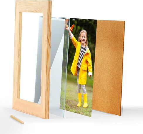 اطارات صور يدوية الصنع من 12 قطعة من الخشب غير المصقول مقاس 5×7، اطارات صور من خشب الصنوبر الصلب للتزيين، لمشاريع الرسم الفنية والحرفية، (مقاس اطار 7×9 يحمل صور 7×5) للبالغين والاطفال in Kuwait