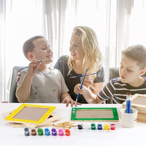 اطارات صور يدوية الصنع من 12 قطعة من الخشب غير المصقول مقاس 5×7، اطارات صور من خشب الصنوبر الصلب للتزيين، لمشاريع الرسم الفنية والحرفية، (مقاس اطار 7×9 يحمل صور 7×5) للبالغين والاطفال in Kuwait