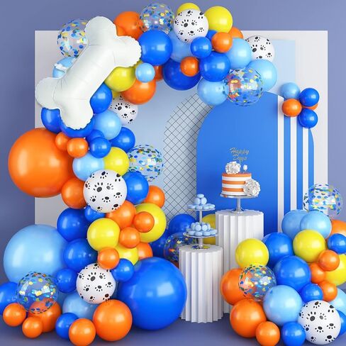 Blue Balloon Arch kit, Blue and White Balloon Garland with 22 Inch Disco Ball Balloons Metallic Silver Star Foil Balloons, Silver Confetti Balloons Metallic Blue Balloon for 80s Disco Party Decoration in Kuwait