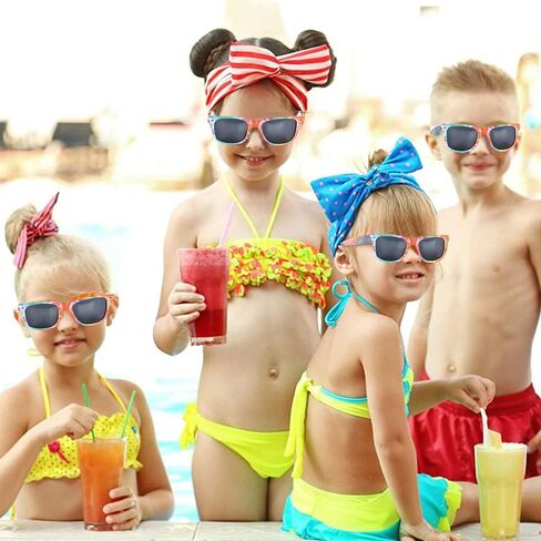 نظارة شمسية للأطفال بإطار بلون تاي داي من آرت كرييتيفيتي للأطفال، مجموعة من قطعتين، هدايا رائعة لحفلات أعياد الميلاد وحمام السباحة للأولاد والبنات، إكسسوارات ممتعة للزي ومواد حشو حقائب جودي in Kuwait