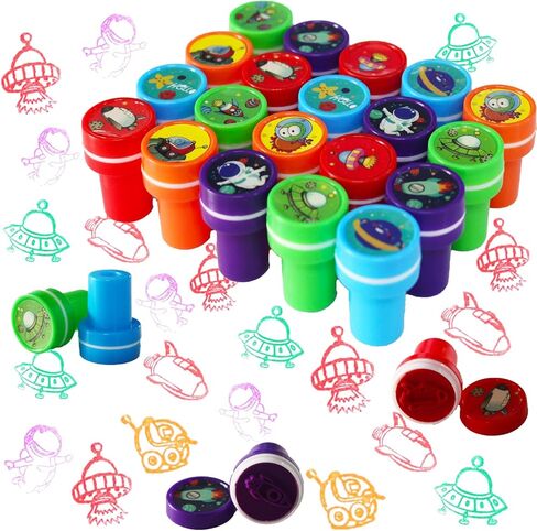 30 قطعة من طوابع الفضاء المفضلة للأطفال، لوازم حفلات أعياد الميلاد بطابع الفضاء الخارجي، جوائز مكافآت الفصل الدراسي، حشوات حقيبة بيناتا لحشو الهدايا لعيد ميلاد جالاكسي الفضائي in Kuwait