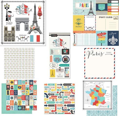 Scrapbook Customs Themed Paper and Stickers Scrapbook Kit, Paris City Memories in Saudi Arabia