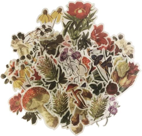 60 قطعة مائية خمر الزهور ملصقات الشارات للكمبيوتر المحمول سكرابوكينغ مجلة التخطيط صنع البطاقات in Kuwait