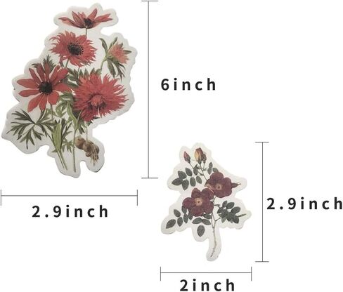 60 قطعة مائية خمر الزهور ملصقات الشارات للكمبيوتر المحمول سكرابوكينغ مجلة التخطيط صنع البطاقات in Kuwait