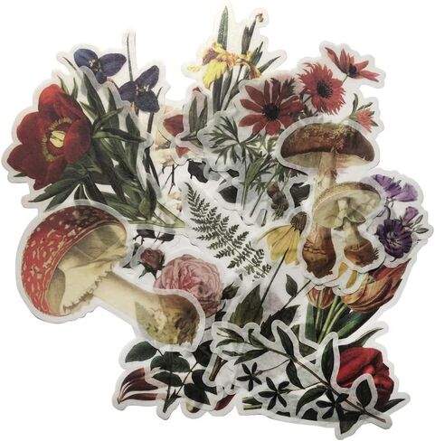 60 قطعة مائية خمر الزهور ملصقات الشارات للكمبيوتر المحمول سكرابوكينغ مجلة التخطيط صنع البطاقات in Kuwait