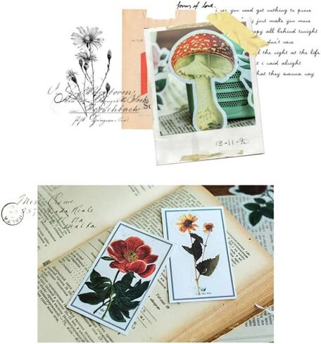 60 قطعة مائية خمر الزهور ملصقات الشارات للكمبيوتر المحمول سكرابوكينغ مجلة التخطيط صنع البطاقات in Kuwait