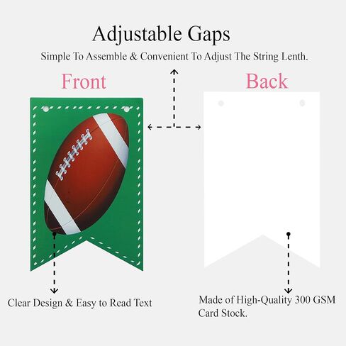 Tiny Miracles Football Themed Concessions Banner Birthday Party Decoration Outdoor Concession Stand Sports Game Day Photo Backdrop or Birthday, Multicolor, 6.5 x 4.5 INCHES Flag in Saudi Arabia