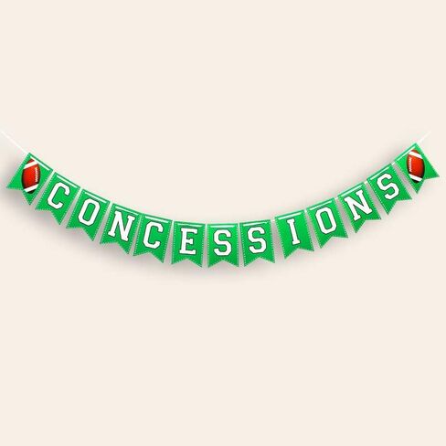 Tiny Miracles Football Themed Concessions Banner Birthday Party Decoration Outdoor Concession Stand Sports Game Day Photo Backdrop or Birthday, Multicolor, 6.5 x 4.5 INCHES Flag in Saudi Arabia
