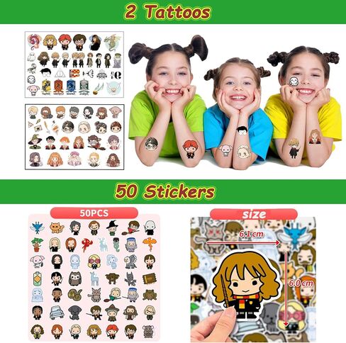 DOEA 100pcs Party Favors Set Birthday Party Supplies Include 12 Bracelets, 12 Keychain, 12 Button Pins, 2 Tattoos,50 Stickers and 12 Gift bags in Kuwait