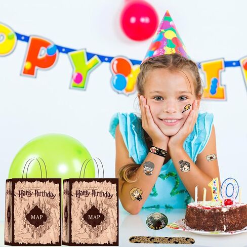 DOEA 100pcs Party Favors Set Birthday Party Supplies Include 12 Bracelets, 12 Keychain, 12 Button Pins, 2 Tattoos,50 Stickers and 12 Gift bags in Kuwait