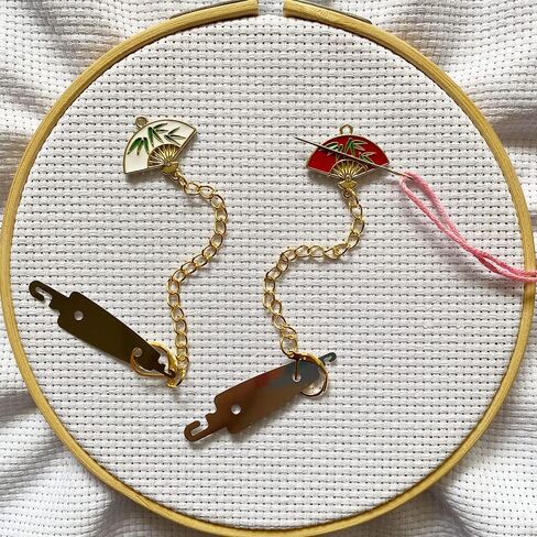 DPXWCCH 2 Pieces Fan Needle Minders for Cross Stitch, Magnetic Needle Nanny with Needle Threader DIY Pendant Decor for Sewing Tools & Accessory in Kuwait