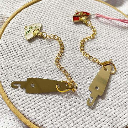 DPXWCCH 2 Pieces Fan Needle Minders for Cross Stitch, Magnetic Needle Nanny with Needle Threader DIY Pendant Decor for Sewing Tools & Accessory in Kuwait