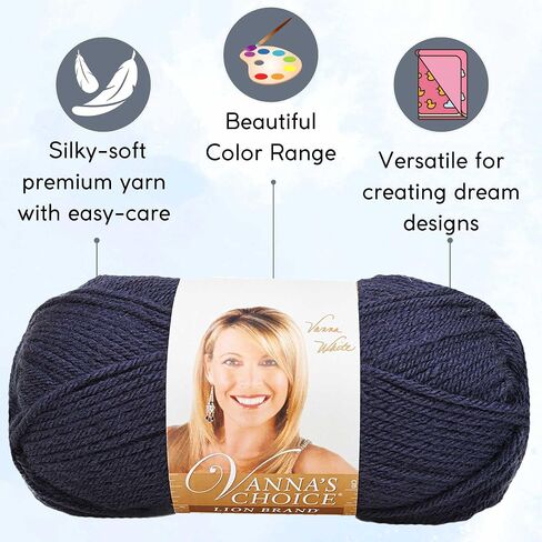 Lion Brand Vanna's Choice Oatmeal 860-400 (3-Skeins - Same Dye Lot) Worsted Medium #4 Acrylic Yarn for Crocheting and Knitting with Project Bag in Kuwait