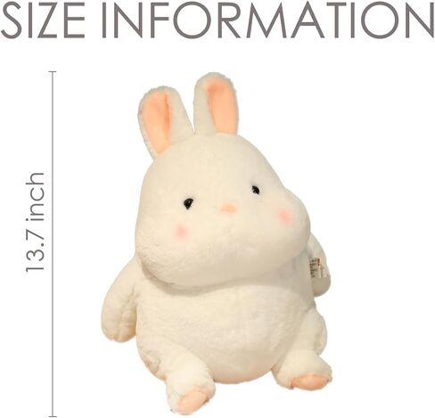 ARELUX لطيف الأرنب أفخم الحيوانات المحشوة وسادة: لينة الأرنب Plushie اللعب الدهون المعانقة أفخم الدمى وقت النوم Kawaii النوم Plushie ديكور المنزل الهدايا للفتيات الفتيان الاطفال صديق عيد ميلاد عيد الميلاد 13.7in in Kuwait