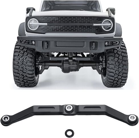 مجموعة قضيب ربط التوجيه المعدني من RCHUBAM لسيارة 1/18 TRX4-M برونكو ديفندر RC الزاحفة (أسود) in Saudi Arabia